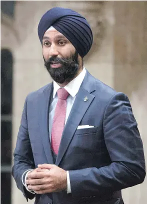  ?? THE CANADIAN PRESS/FILES ?? Liberal MP Raj Grewal, seen in 2016 in the House of Commons, stepped down this week as the MP for Brampton East, citing “personal and medical reasons.” The PMO said Friday that Grewal was getting help for a gambling problem.