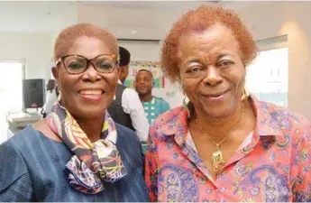  ??  ?? Chief (Mrs.) Eno-Edet Traore (left) and Mrs. Grace Egeonu...at the former's 80th birthday