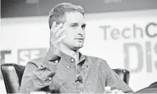 ?? STEVE JENNINGS, GETTY IMAGES FOR TECHCRUNCH ?? “You can be Evan (Spiegel, above),” Stanford’s David Kelley says of his former student. Spiegel invented the photo app Snapchat.