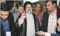  ?? (Reuters) ?? IRANIAN PRESIDENTI­AL candidate Ebrahim Raisi shows his inkstained finger after casting his ballot during the presidenti­al election in Tehran earlier this month.