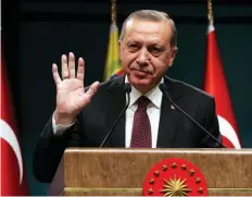  ??  ?? HO - PRESIDENTI­AL | AFPO Presidente da Turquia, Recep Erdogan, reprova embaixador