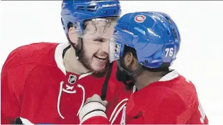  ?? JOHN KENNEY/FILES ?? Alex Galchenyuk, left, and P.K. Subban have been left off of their national teams.