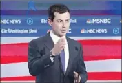  ??  ?? PETE BUTTIGIEG, little known this time last year, has had several strong and substantiv­e performanc­es.
