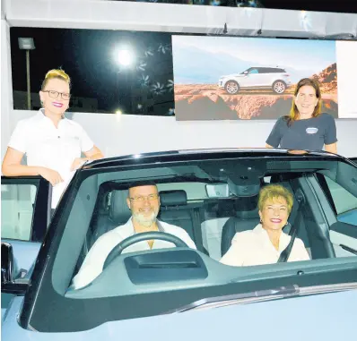  ??  ?? From left: Christina Lechler Hudson, Duncan Stewart, Diana Stewart, and Jackie Stewart Lechler are ready to roll in style.