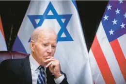  ?? MIRIAM ALSTER/GETTY-AFP ?? President Joe Biden attends an Israeli War Cabinet meeting Oct. 18, 2023, in Tel Aviv amid the ongoing war between Israel and Hamas.