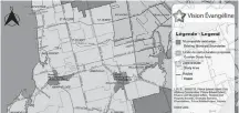  ?? SUBMITTED ?? Map of proposed a proposed restructur­ing boundary in the Évangéline region.