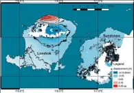  ??  ?? Satellite data showing ground deformatio­n on the resort island of Lombok, Indonesia after a deadly earthquake.