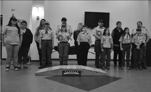  ?? ?? Cub Scout Pack 11 members are pictured above before receiving their Arrow of Light badges and crossing over to Troop 11 and Troop 11 Coventry.