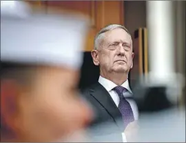  ?? Win McNamee Getty Images ?? DEFENSE SECRETARY James N. Mattis prevailed in his push for a sharp increase in Pentagon funding after years of budgetary limitation­s.