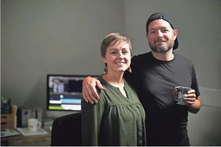  ?? COURTNEY HERGESHEIM­ER/COLUMBUS DISPATCH ?? Elisa Stone Leahy and Matthew Leahy are two local documentar­y filmmakers who have been filming Edith Espinal during her sanctuary stay, since she entered a church in October 2017.