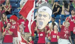  ?? CHRIS YOUNG THE CANADIAN PRESS ?? Milos Raonic fans weren’t hard to find at Coca-Cola Coliseum, where the top-ranked Canadian wrapped up the weekend Davis Cup win in straight sets.