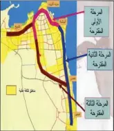  ??  ?? خريطة توضح الملامح الرئيسية لمشروع مترو الانفاق في الكويت