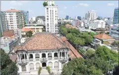  ?? NAM/AFP HOANG DINH ?? This picture shows an aerial view of a French-colonial era villa, which was reportedly offered for $35 million in Ho Chi Minh City.