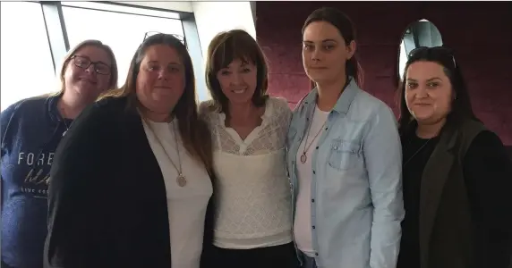  ??  ?? Pictured above: Yvonne Rainey, Michelle Fletcher, Senator Joan Freeman, Tanya Fletcher and Jade Donlon after their meeting at the Glasshouse Hotel last Tuesday.