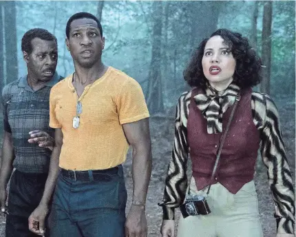  ?? PHOTOS BY ELI JOSHUA ADE/HBO ?? George (Courtney B. Vance, left), Atticus (Jonathan Majors) and Leti (Jurnee Smollett) find monsters, of both the human and supernatur­al kind, in HBO’s “Lovecraft Country.”