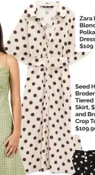  ?? ?? Zara Linen Blend Polka Dot Dress, $109