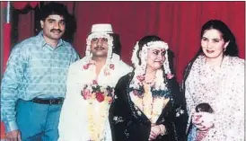  ?? HT FILE ?? Dawood Ibrahim (left) at Chhota Rajan’s wedding in 1987 (2nd from left).