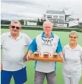  ?? Photo / Supplied ?? Kihikihi Bowling Club’s W. Wenham, J. Donavan and M. Donavan were winners.