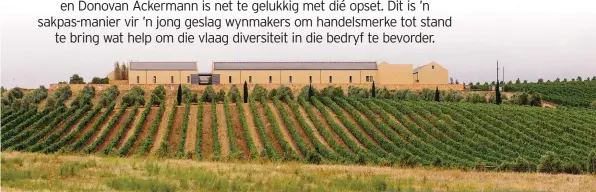  ??  ?? Gabriëlskl­oof in Botrivier, waar jong wynmakers kelderspas­ie by Gabriëlskl­oof huur om wyn onder hul eie vaandel te maak.