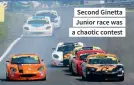  ??  ?? Second Ginetta Junior race was a chaotic contest