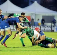  ??  ?? Pro14 Il Benetton esce sconfitto dal terreno amico di Monigo: 36-10 il punteggio finale per gli irlandesi del Leinster