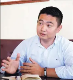  ?? HENG CHIVOAN ?? Heng Sengly, general manager of Park Cafe, speaks to Phnom Penh last week. in