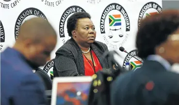  ?? Picture: Masi Losi ?? Acting government spokespers­on Phumla Williams gives testimony at the state capture inquiry.