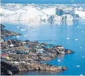  ??  ?? Greenland’s melting ice.