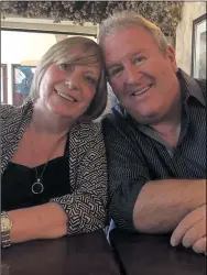  ??  ?? The cortege of former police bike instructor Michael Copleston, pictured, right, with his wife Pauline, was escorted by riders from the Metropolit­an Police