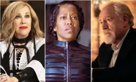  ??  ?? Catherine O’Hara in Schitt’s Creek, Regina King in Watchmen and Brian Cox in Succession. Who’ll come out on top? Composite: AP/Rex features/AP/Rex Features