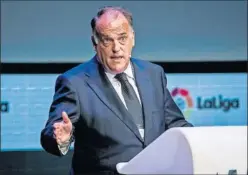  ??  ?? CATEGÓRICO. Javier Tebas respondió a las palabras de Villar.