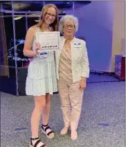  ?? PHOTO PROVIDED ?? Olivia Shively, recipient of the Bourbon Alumna scholarshi­p, with her great- grandmothe­r, Wanda Shively, who is a 1958 graduate of Bourbon High School.