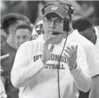  ??  ?? Wisconsin’s Paul Chryst has no problem getting his team locked in for bowl games.