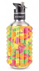  ?? COURTESY OF MOBOT ?? The Mobot doubles as a BPA-free massage foam roller for aching muscles.
