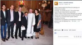  ?? FACEBOOK TOMADA DE ?? La familia compartió en sus redes sociales el día del bautizo.