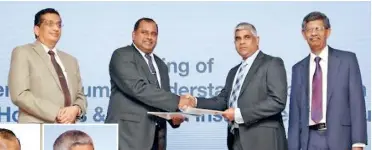  ??  ?? Signing of the agreement between Lanka Hospitals and National Insurance Trust Fund