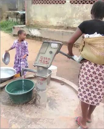  ??  ?? Water provision in Yakurr council