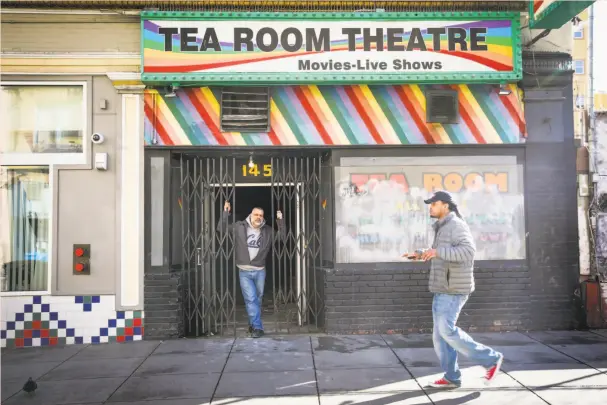  ?? Gabrielle Lurie / The Chronicle ?? Joe Landini, Safehouse director, stands in the doorway of the former gay-porn theater in the West Hotel in S.F.’s Tenderloin neighborho­od.