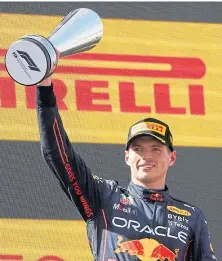  ?? ?? Max Verstappen celebrates at Circuit de Catalunya.