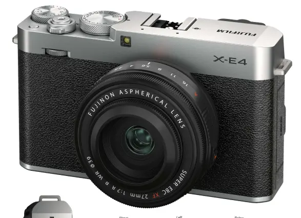  ??  ?? Above
FLAT FRONT AND BACK
Although there’s a textured covering, there’s no grip or thumb rest built into the X-E4