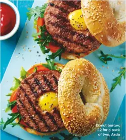  ??  ?? Donut burger, £2 for a pack of two, asda