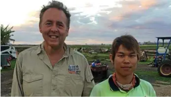  ??  ?? STUBBORNNE­SS WINS: Brendan Dipple (left) establishe­d Bare Essentials Quality Vegetables despite losing the use of one arm in an accident when he was 18.