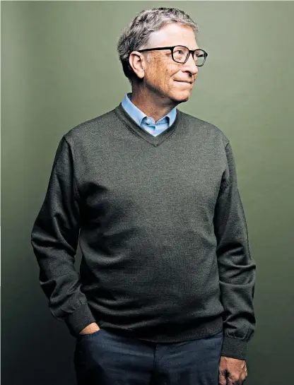  ??  ?? Chilling: Bill Gates, with wife Melinda, below, warns in their foundation’s annual report of the threat of a baby boom in Africa’s poorest countries