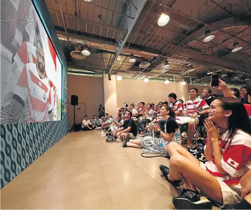  ?? Picture: AFP ?? Japan is in the grip of rugby fever and the hosts didn’t disappoint after their 30-10 victory over Russia in the opening game of the World Cup on Friday.