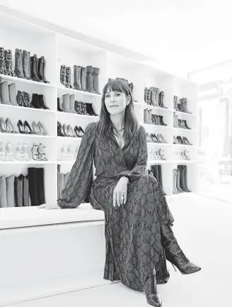  ?? Photos by Tamara Mellon ?? “We wanted to take away the pain of shoe shopping,” Tamara Mellon, co-founder of Jimmy Choo, says. The TM Closet, a 24-foot truck, is at River Oaks District through today.