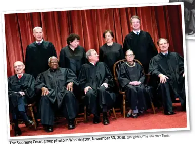  ?? Times) (Doug Mills/The New York ?? 30, 2018. photo in Washington, November The Supreme Court group