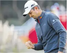 ?? THE ASSOCIATED PRESS ?? Justin Rose of England reacts after finishing the 18th hole in the HSBC Champions tournament Sunday at the Sheshan Internatio­nal Golf Club in Shanghai. Rose rallied from eight shots behind to win.