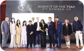  ?? ?? Representa­tives of Comm&Sense Inc. smile as they receive the 2nd Runner-up for the Agency of the Year award
