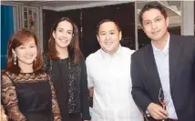  ??  ?? (From left) Anna Tenchavez, Lagarde Vineyard owner Lucila Pescarmona, Bobby Tenchavez and Carlo Lorenzana.