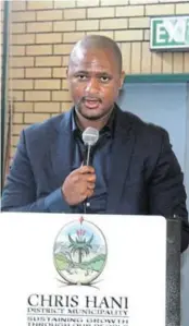  ??  ?? NEW START: MEC of public works and infrastruc­ture, Babalo Madikizela, was at the Thobi Kula Indoor Sports Centre to launch a new Extended Public Works Programme (EPWP)